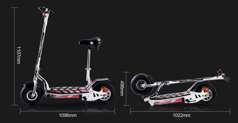 Dimension ouverte et ferm�e de la trotinette �lectrique UrbanStar